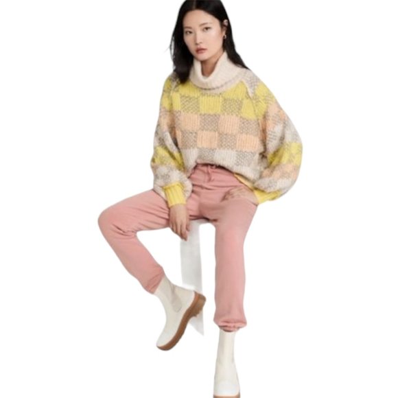 Free People Check Me Out Pullover Sweater Size Small Bright Colourful - Picture 12 of 16